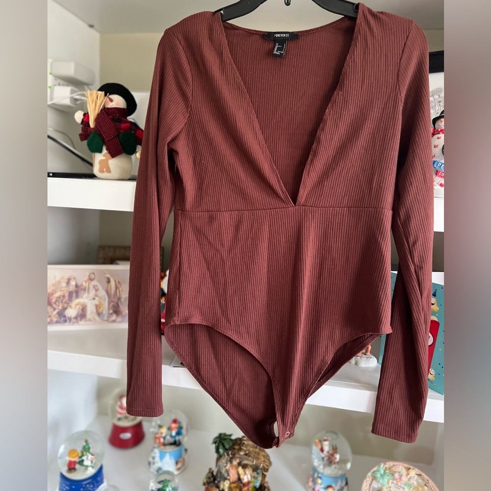 Forever 21 knit ribbed bodysuit sz L